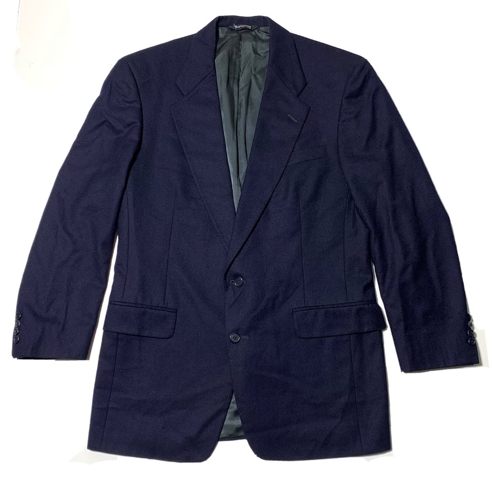 Burberry Super 100 Thick Wool Blazer Navy Blue Mens Size 40 L